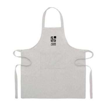Delantal de cocina de algodón reciclado con bolsillo frontal 220 g/m2 vista de impresión