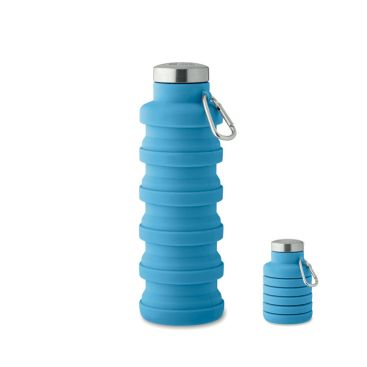 Botella plegable de silicona con mosquetón 500 ml