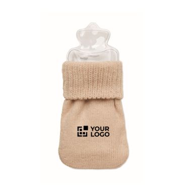 Pequeño calienta manos de poliéster con sistema de agua caliente color beige vista de impresión - agotado