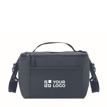 Bolsa nevera de PU con poliéster reciclado con bolsillo y correa 5.5L
