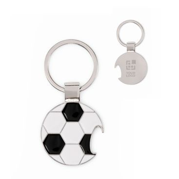 Llavero abrebotellas de aleación de zinc en forma de balón de fútbol