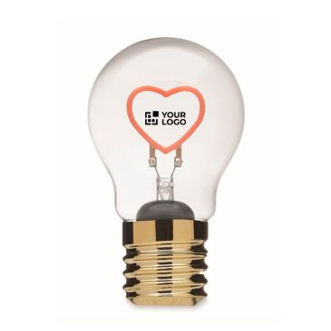 Bombilla LED decorativa con filamento en forma de corazón y pilas