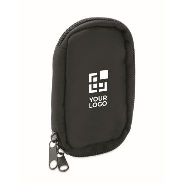 Estuche para llaves de RPET con cremallera y 5 anillas