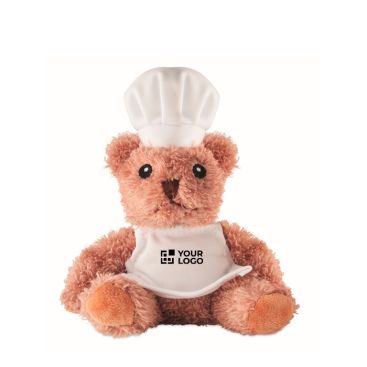 Osito de peluche de poliéster cocinero con gorro y delantal