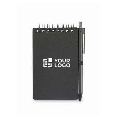 Libreta hidrófuga con cubierta de plástico y bolígrafo