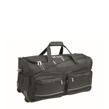 Bolsa trolley de RPET con 2 ruedas y varios bolsillos