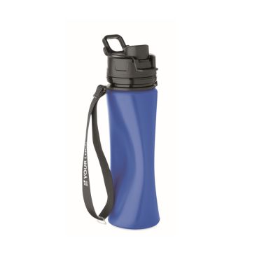 Botella plegable de silicona con tapa y correa elástica 500 ml