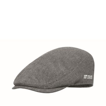 Gorra tipo boina plana de poliéster con hebilla metálica 335 g/m²
