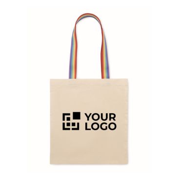 Bolsa tote bag de algodón con asas de arcoíris 180 g/m²