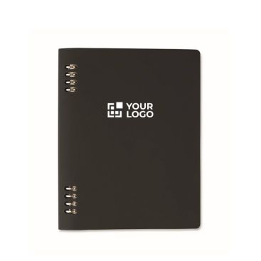 Cuaderno recargable con cubierta de PU reciclado A5 y hojas a rayas