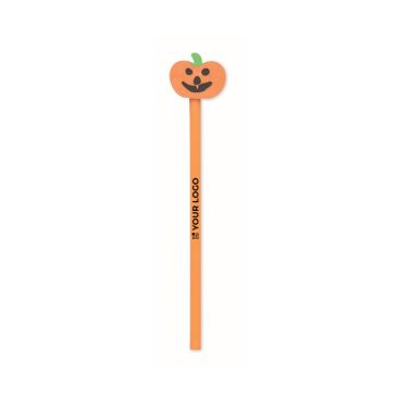 Lápiz de madera de álamo con goma de borrar en forma de calabaza