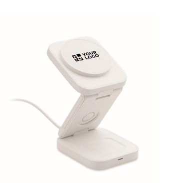 Estación de carga inalámbrica plegable 3 en 1 con entrada USB-C 15W