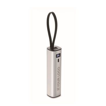 Powerbank de aluminio reciclado con indicador de batería y cable 5.000mAh