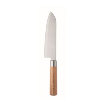 Cuchillo de chef de acero inoxidable y madera de haya con protección