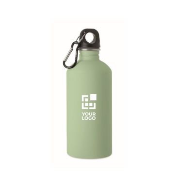 Botella de acero inox. reciclado antifugas con acabado engomado 500ml