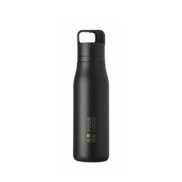Botella térmica de acero inox. reciclado con asa y tapa fácil 500ml