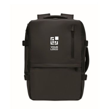 Mochila extensible de RPET 600D con compartimentos y cinta trolley 20L