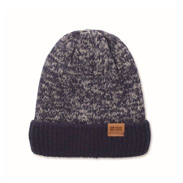 Gorro de poliéster con forro polar unisex con dobladillo y talla única