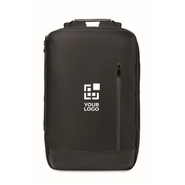 Mochila para portátil con detalles en PU y cinta para trolley 15''