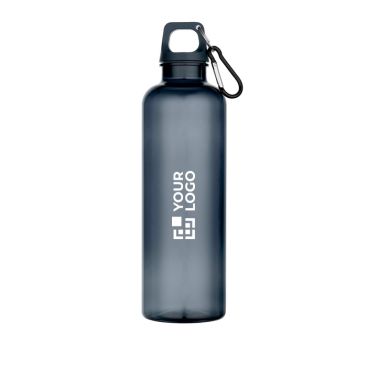 Botella de plástico reciclado resistente y ligera con mosquetón 750ml
