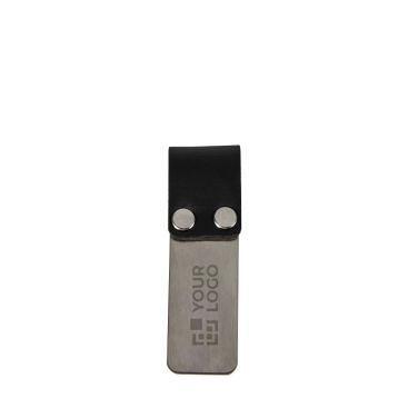 Clip para bolígrafo de acero inoxidable con funda de cuero sintético