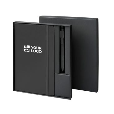 Set de regalo con libreta de tapa dura y bolígrafo de tinta negra