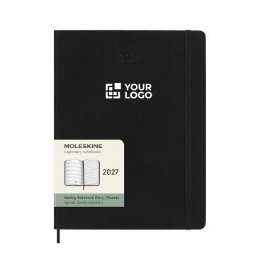 Agenda semanal grande de papel cuero con tapa blanda Moleskine