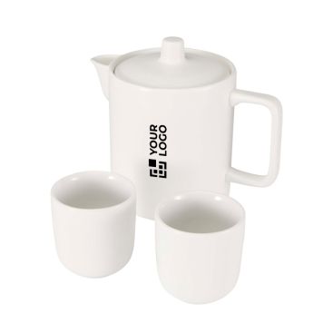 Tetera con dos tazas de cerámica para servicio de té 600ml