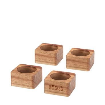 Servilleteros de acacia resistente con acabado veta natural