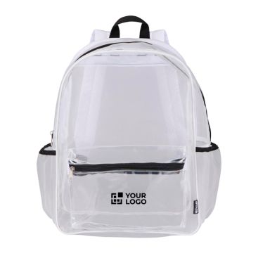 Mochila reciclada de malla transparente con bolsillo frontal 18L