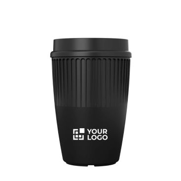 Vaso reutilizable con tapa 360° y reborde aislante 350ml