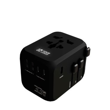 Adaptador de viaje personalizable con carga rápida 33W GaN