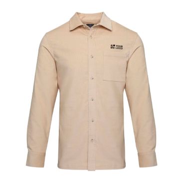Camisa de pana unisex de corte recto y manga larga 252g/m2 Elevate