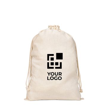 Mochila de cuerdas grande de algodón con asas y cierre 120 g/m2