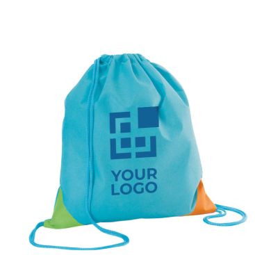 Mochila saco personalizada original para niños color azul claro