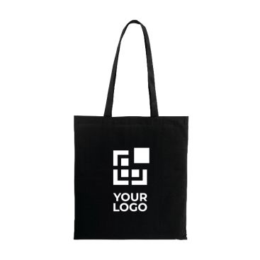 Bolsa de algodón con logo de colores con asas largas 100 g/m2 Bolsa de algodón con logo de colores con asas largas 100 g/m2