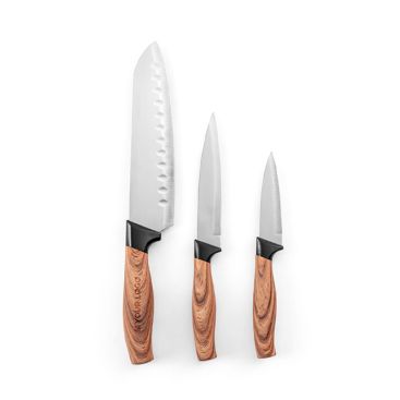 Juego de 3 cuchillos de cocina de acero inoxidable y mango ergonómico