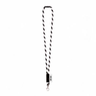 Lanyard tubular de poliamida con mosquetón y etiqueta sublimable