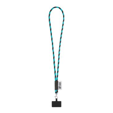 Lanyard tubular con mosquetón y soporte para móvil 6,5 x 4,1cm