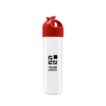 Original botella personalizada con cuerpo transparente y tapón de colores