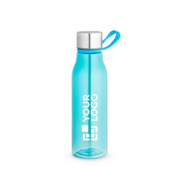 Botella eco translúcida brillante con tapón hermético 590ml