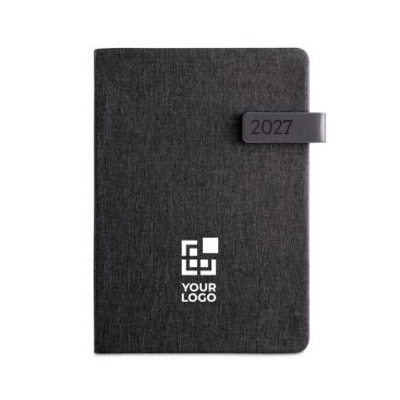 Agendas para empresas color azul vista con logo - agotado