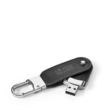 USB fabricado en PU con clip de mosquetón metálico incluido