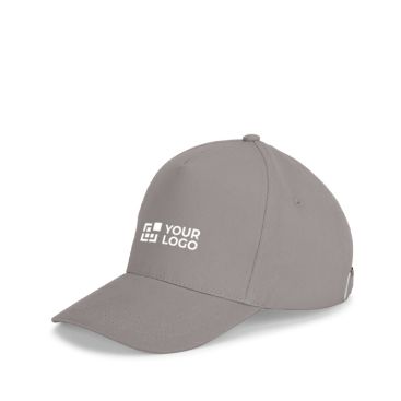 Gorra de algodón cepillado 5 paneles con hebilla metálica 260 g/m2