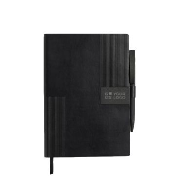 Set de libreta flexible de piel sintética y bolígrafo A5 hojas a rayas