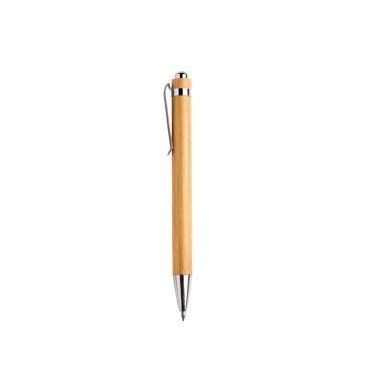 Lápiz de bambú con clip metálico y tinta de escritura infinita