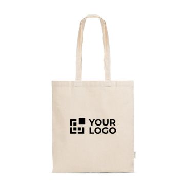 Bolsa de compras de material reciclado con asas largas 180 g/m2