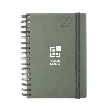 Agenda diaria con cubierta de piel sintética y doble anilla A5