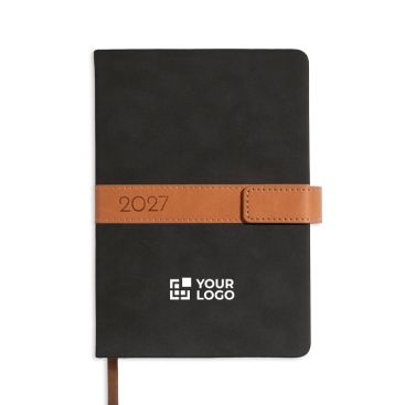 Agenda diaria con tapa nubuck y cierre magnético PU de A5