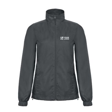 Chaqueta de poliéster para mujer impermeable y cortaviento B&C